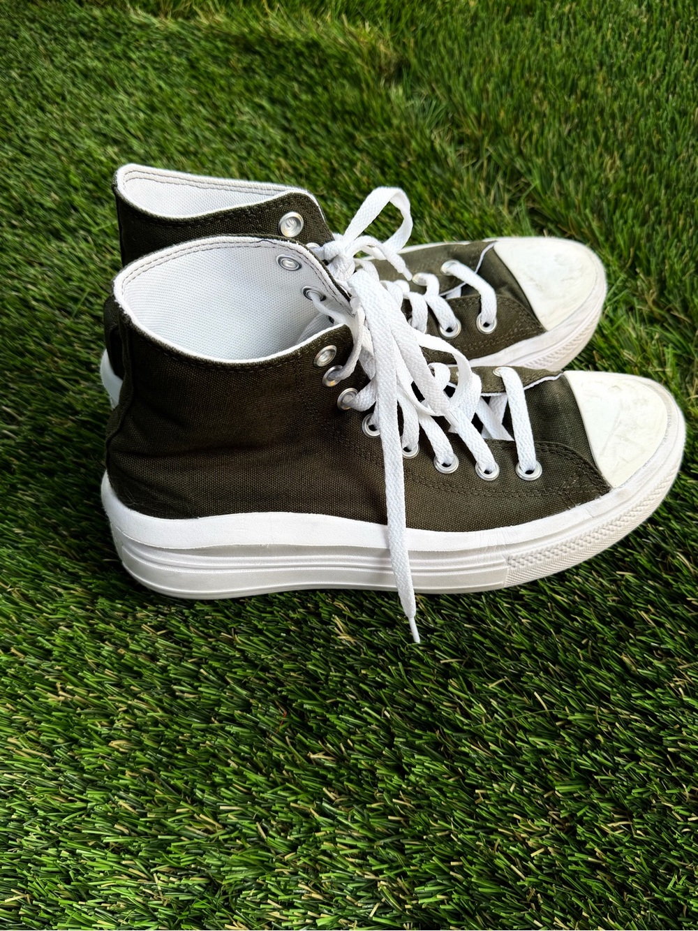 Converse All Star Move Hi Tops in Dark Olive Green - High-Top Sneakers - Picture 3 of 5